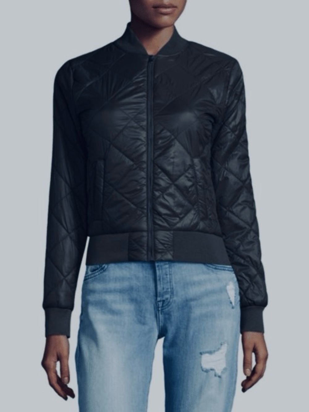 Uniqlo Black Quilted Bomber Jacket